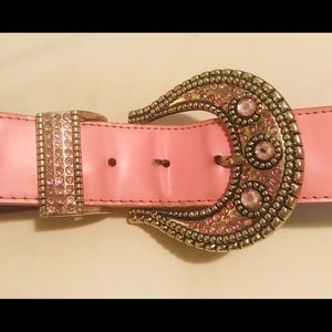 Pink bejeweled belt